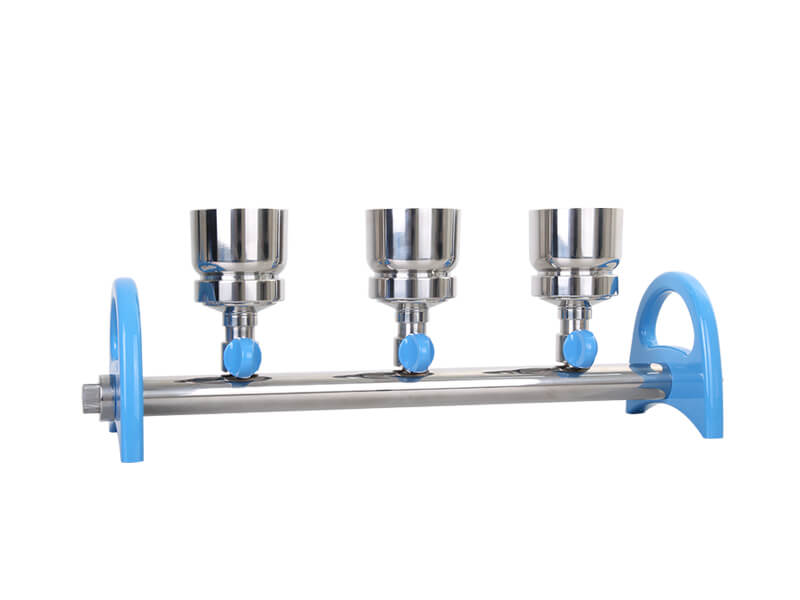 ROCKER New MultiVac 301-MB, 3 places Stainless Steel Manifold with SF Funnel Adaptor and 3 of 100ml SF Funnel