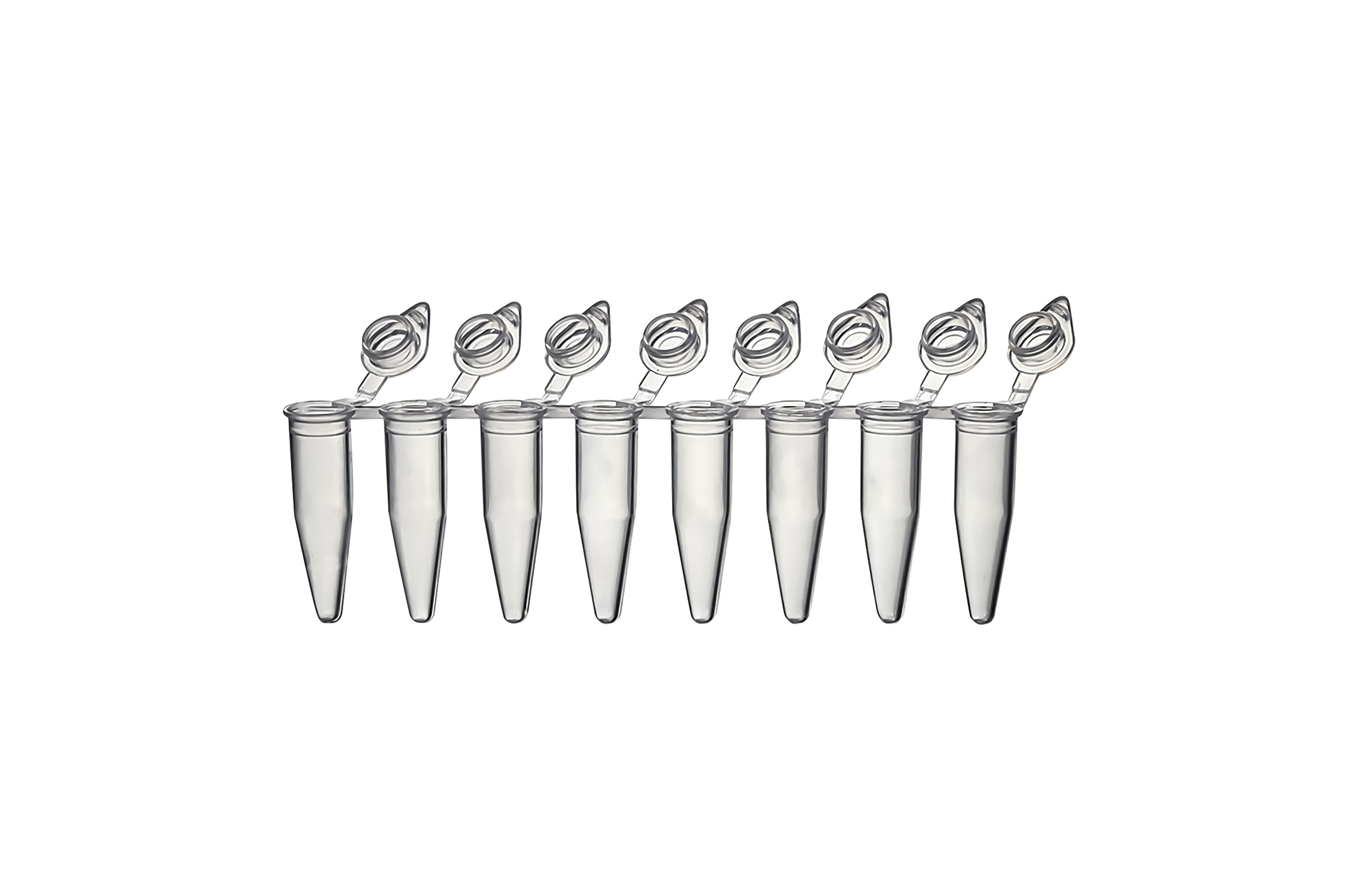 0.1ml clear 8-Strip qPCR Tubes, with flat clear cap, Pk/125