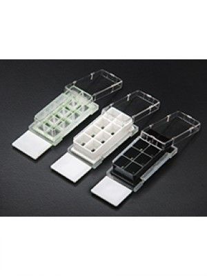 NEST Cell Culture Chamber Slides, 8 Well w/Glass Slide, Black, 0.98 cm2, 0.2-0.6mL, 6/pk, 12/Box