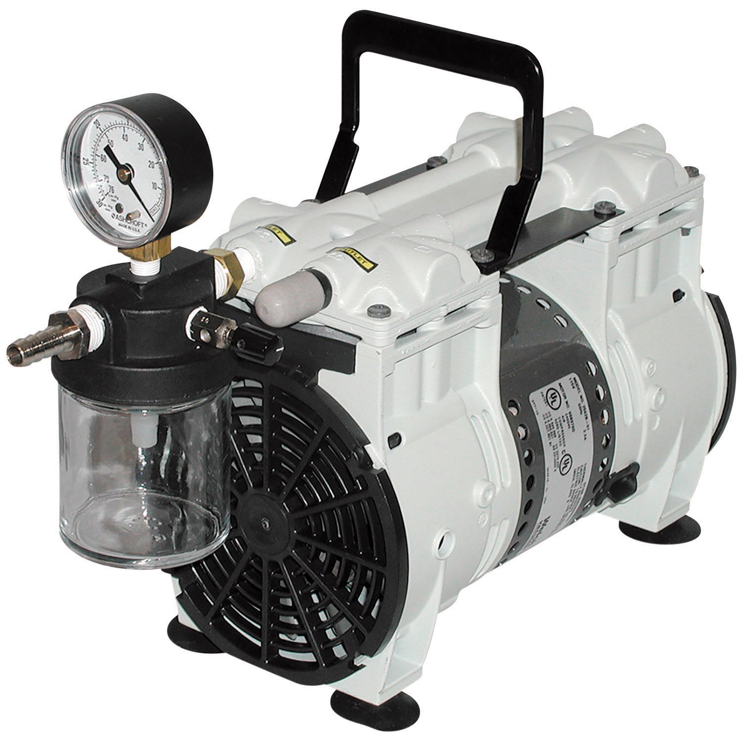 WELCH Wob-l Dry Pump with Inlet Trap and Gauge, 115V 60Hz 1Ph, 100 lpm, 60 Torr