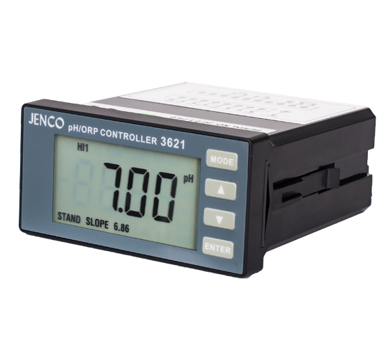 Jenco Industrial pH/ORP Controller, LCD Display, 1/8 Din Panel Mount