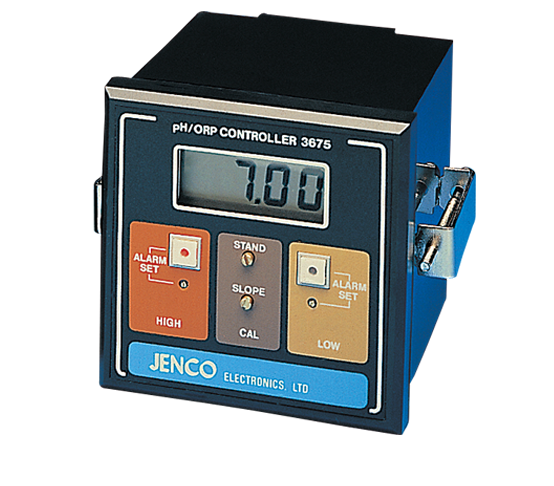 Jenco pH/ORP Transmitter/Controller, LCD Display (pH/Mv/ORP, 4-20 mA Output, 1/4-Din Panel Mount)