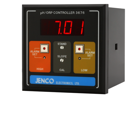 Jenco pH/ORP Transmitter/Controller, LED Display (pH/Mv/ORP, 4-20 mA Output, 1/4-Din Panel Mount)