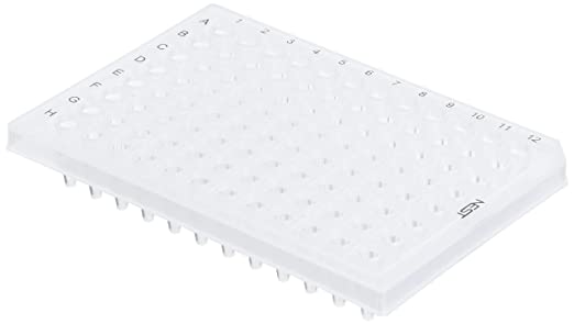 NEST 0.2mL 96 Well PCR Plate, No Skirt, White, H1 Notch, 25/pk, 100/Box