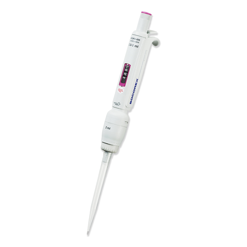 Socorex Manual Macropipette, Acura 835, Sterilized, White, 1 Channel, 0.2 to 2 mL