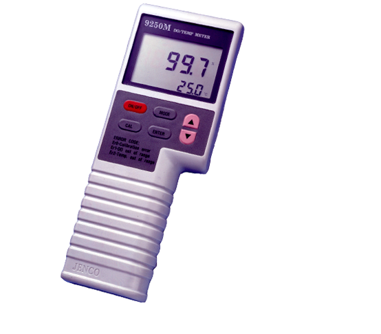 Jenco Benchtop DO/Temperature Kit, Includes 9250M Handheld Polarographic DO Meter With Memory & RS-232 Interface, LD-900-10/10Stainless Steel, ¾” NPT Front W/ 10-ft, Waterproofed Cable, 8-Pin, LD-900-3A Membrane Kit 6-Caps, DO Kcl Powder, Sandpaper