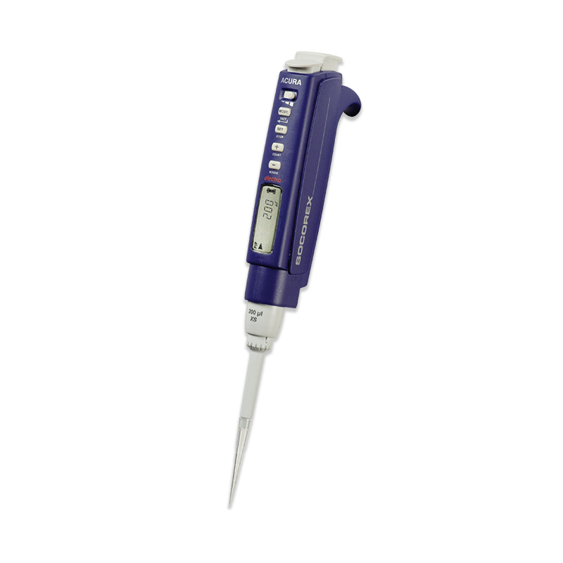 Socorex Micropipette, Acura 926, Autoclavable, 0.1 to 2 µL, Micro Tip, 10 µL, 1 Channel