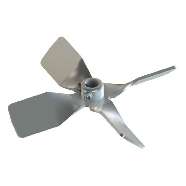 CAFRAMO Blade - Pitched Turbine 100 mm dia with 8 mm bore - with set screws, 316 SS