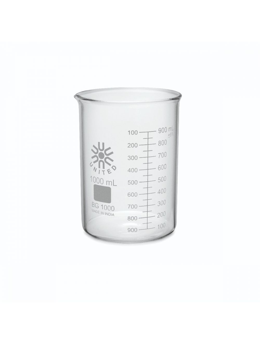 UNITED SCIENTIFIC Borosilicate, Graduated, 1000ml.6/Pkg