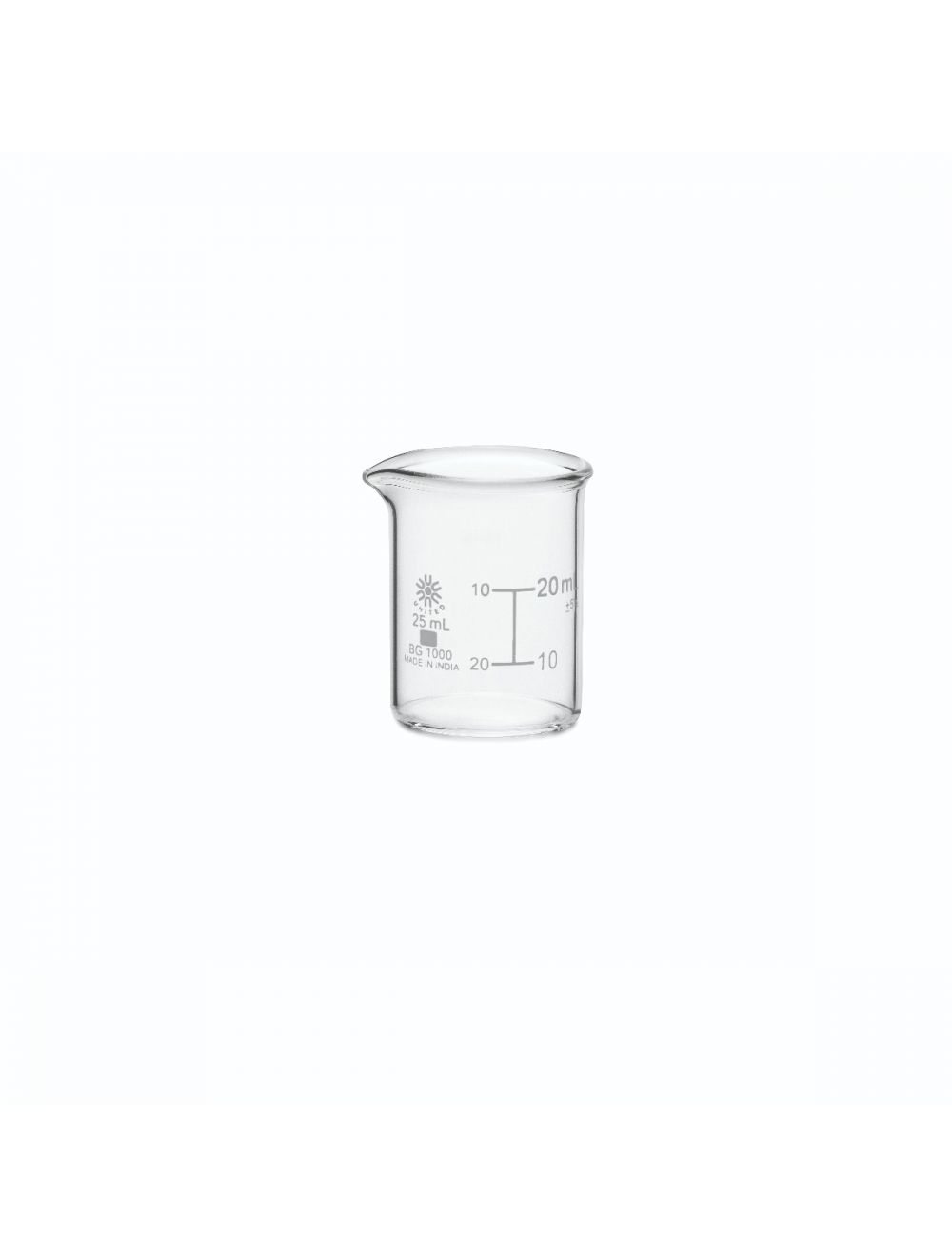 UNITED SCIENTIFIC Borosilicate, Graduated, 25ml. 12/Pkg