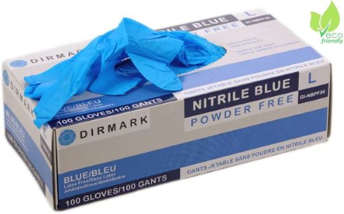 Nitrile Gloves, Blue, 4Mil, Powder-Free - Large 100 pc/bx, 10 bx/cs