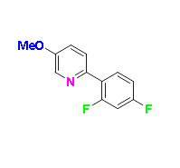 2-(2,4-difluorophenyl)-5-methoxypyridine, CAS #1809322-55-1, C12H9F2NO, MW 221.20, 98%