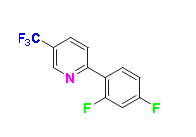 2-(2,4-difluorophenyl)-5-(trifluoromethyl)pyridine, CAS # 387827-64-7,  C12H6F5N, MW 259.17, 98%