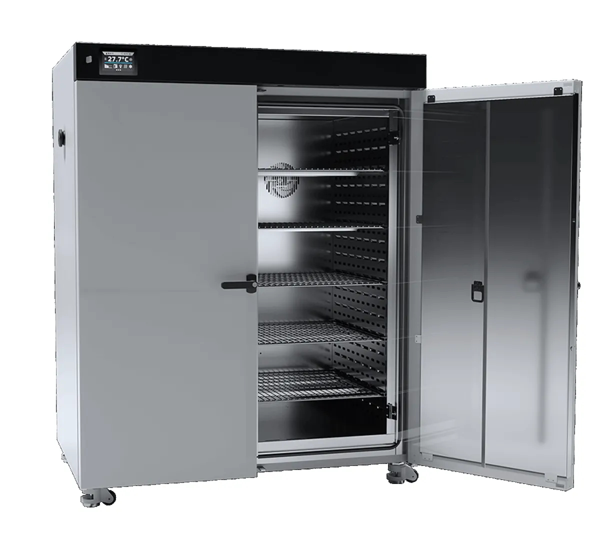 Pol-Eko CLW750 SMART controller, natural air convection incubator, chamber capacity: 749 L, acid proof interior and Coated stainless-steel exterior, double door.