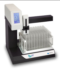 Teledyne Foxy R1 Fraction Collector Operating temperature from 0 to 40 degrees C. Standard 1/16 inch OD (0.030 inch ID) tubing included for collection up to 25 mL/min. Includes (1) rack for (144) 13 mm Tubes