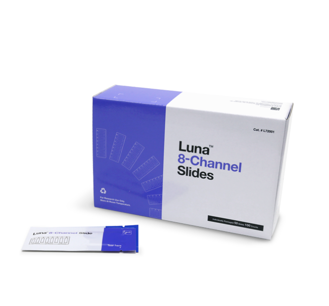 LOGOS LUNA™ 8-Channel Slides, 50 Slides.(8-channel slides10 µLFX7-only)