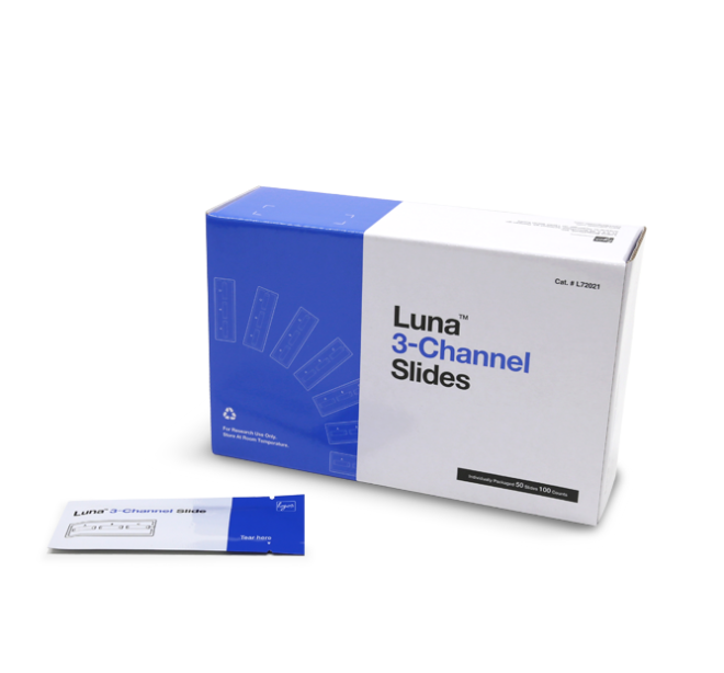 LOGOS LUNA™ 3-Channel Slides, Sterile - Gamma-Irradiated, 500 Slides(3-Channel Slides10 µLFX7-Only)