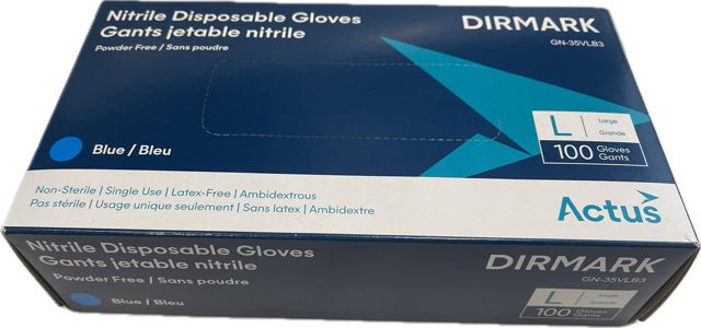 Nitrile Gloves, Royal Blue, 4 Mil, Powder-Free - Large  100 pc/bx, 10 boxes/cs