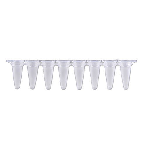 Rose 0.1ml qPCR 8-Strip (With SEPARATE Optical Strip Caps) FROSTED, 120/pk