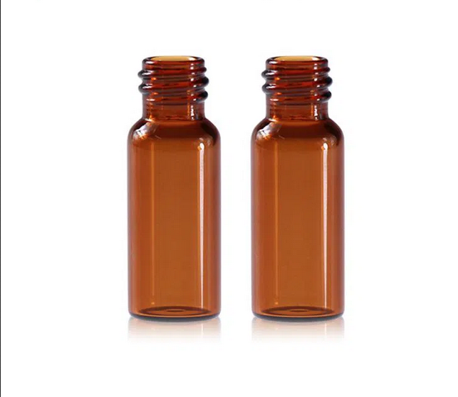 Rose 2mL Amber Glass 12x32mm Flat Base 8-425 Screw Thread Vial. 100pcs/pk.