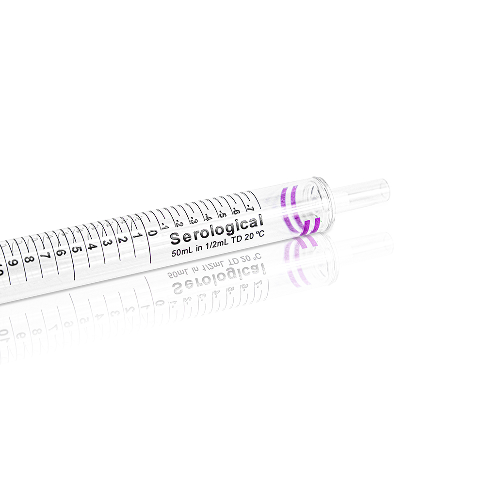 50mL Serological Pipette. Plastic/Paper Individual Packing. Sterile. Purple 75 pcs/pkg. 