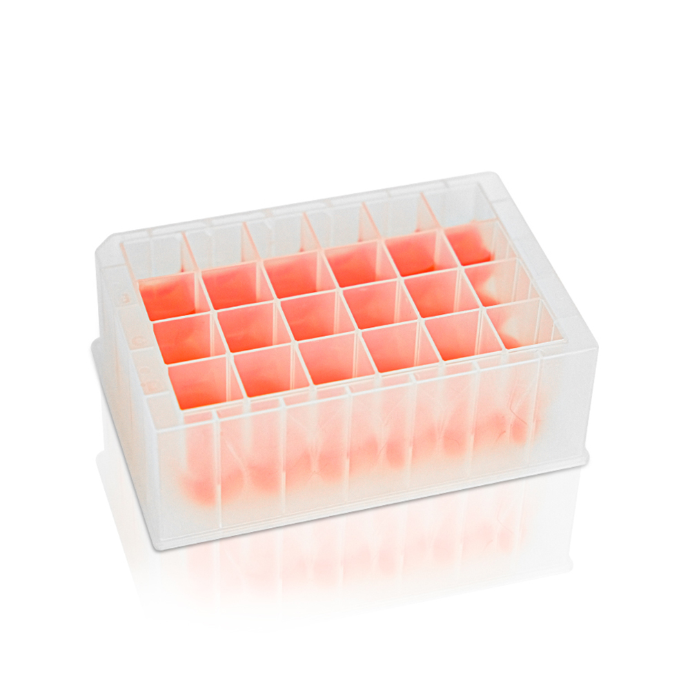 10mL Deep Well Plate. 24-Well. Square Well. V Bottom. Non-Sterile 5 pcs/bag. 10bags/carton