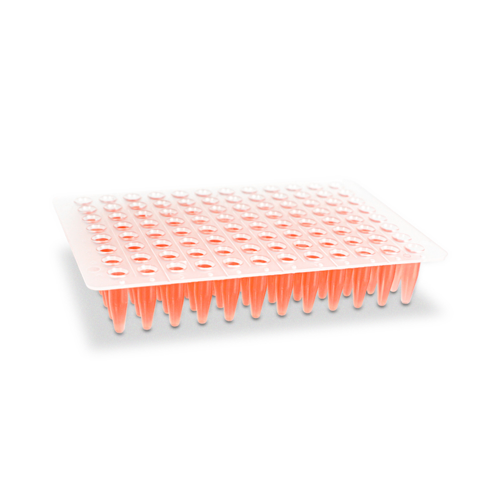 0.1mL 96-Well PCR Plate. Semi Skirt. Non-Flat deck. White. Non- Sterile 5 pieces/bag. 5bags/pack. 6packs/carton