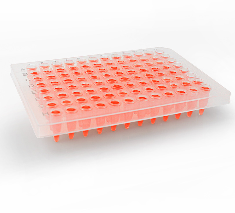 0.2mL 96-Well PCR Plate. No Skirt. Flat deck. White. Non- Sterile 10 pieces/bag. 1bag/pack. 5packs/carton