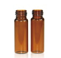 Rose 4mL Amber Glass 15x45mm Flat Base 13-425 Screw Thread Vial. 100pcs/pk.