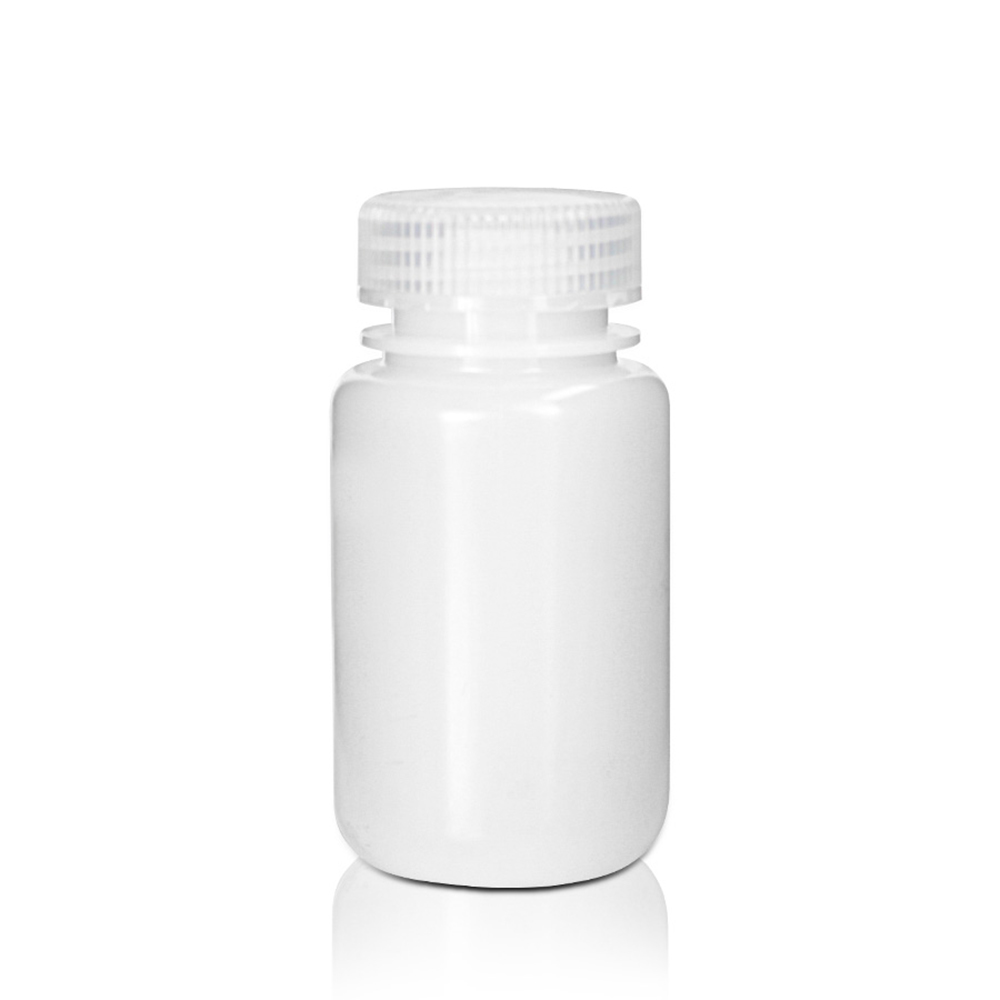 125mL HDPE Reagent Bottle and Cap. Wide Mouth. Natural. Non-Sterile 25 pieces/bag. 10bags/carton