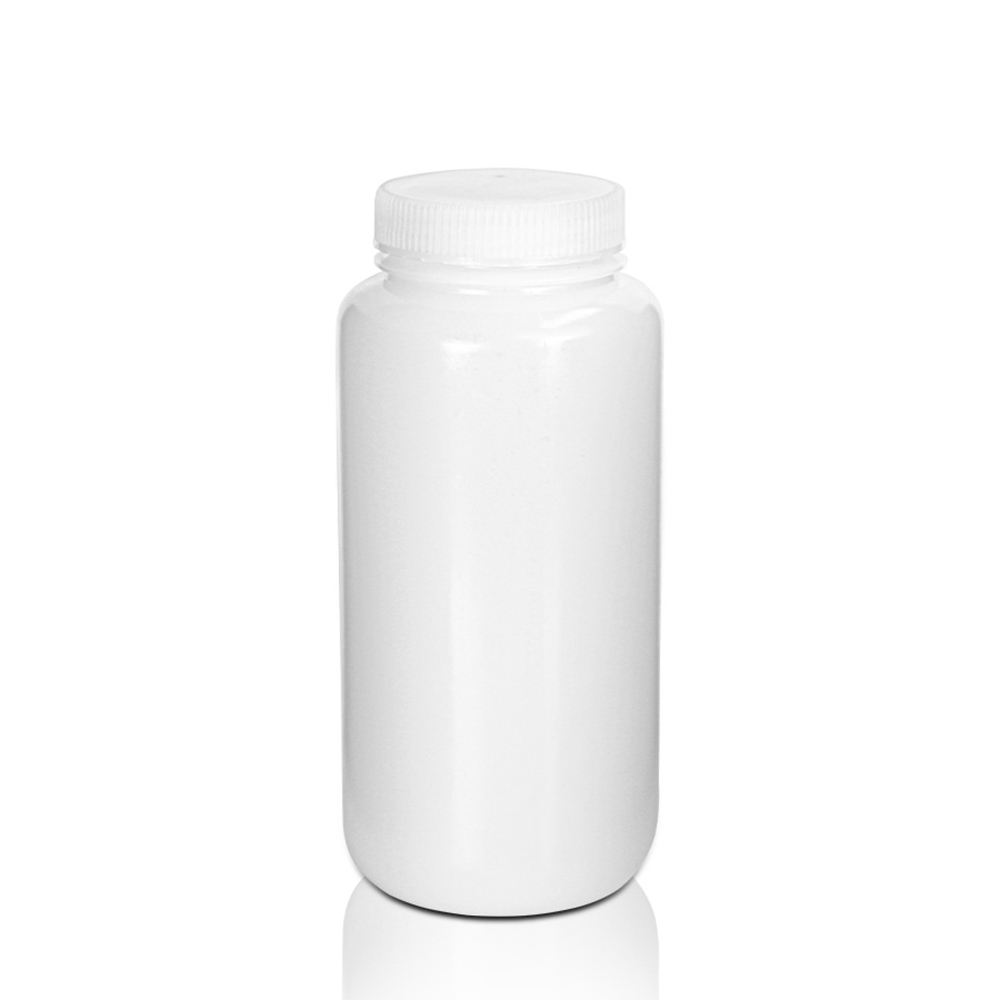 1000mL HDPE Reagent Bottle and Cap. Wide Mouth. Natural. Non-Sterile 5 pieces/bag. 10bags/carton