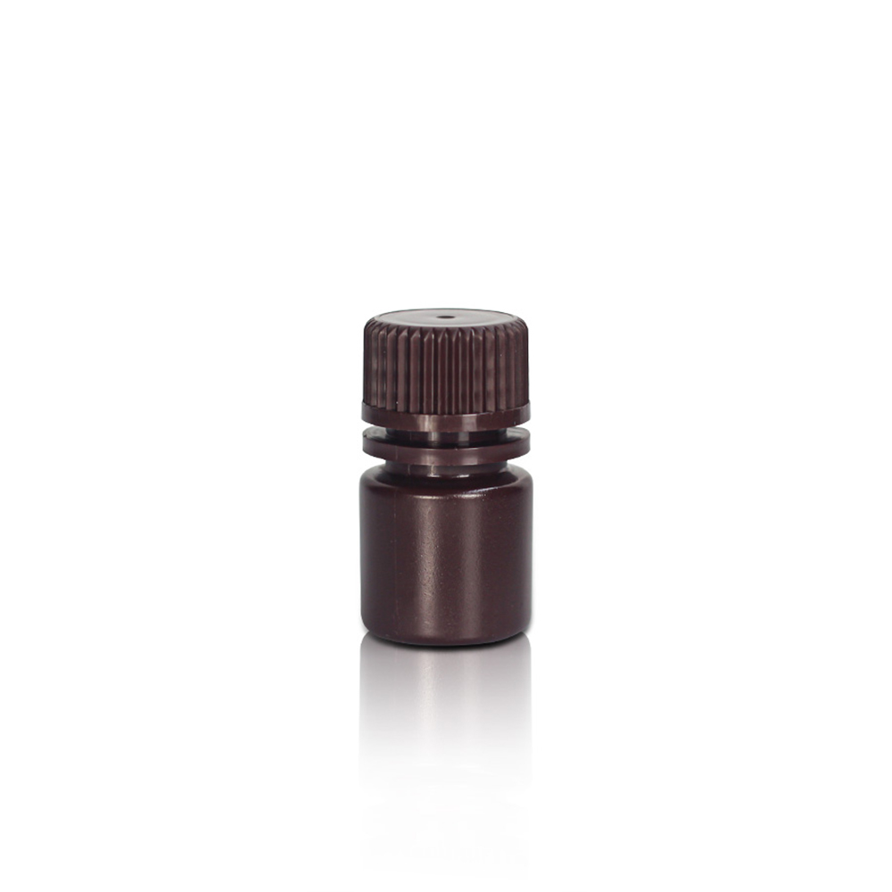 8mL HDPE Reagent Bottle and Cap. Wide Mouth. Amber. Non-Sterile 100 pieces/bag. 10bags/carton