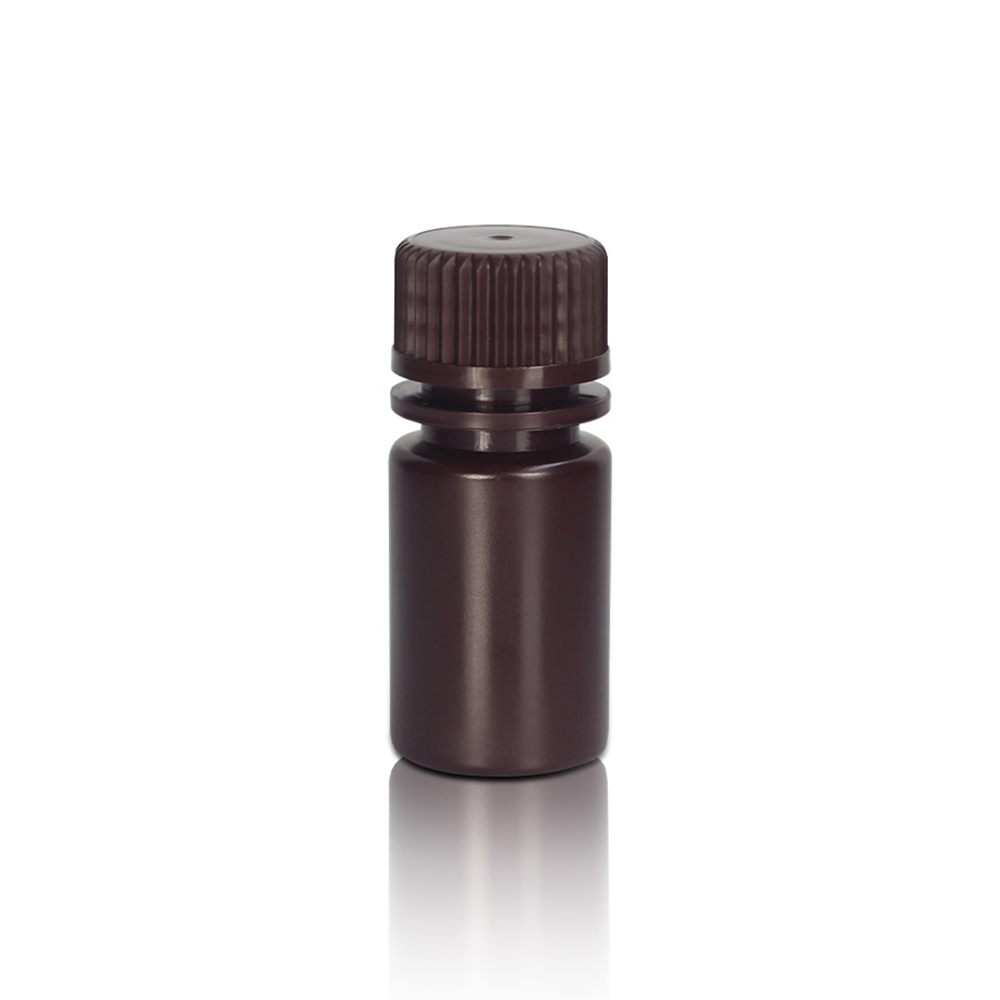 15mL HDPE Reagent Bottle and Cap. Wide Mouth. Amber. Non-Sterile 100 pieces/bag. 10bags/carton