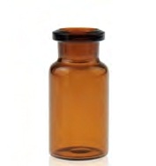 Rose 10mL Amber Glass 22.5x46mm. 20mm Beveled Edge. Flat Bottom. Crimp Headspace Vial. 100pcs/pk.