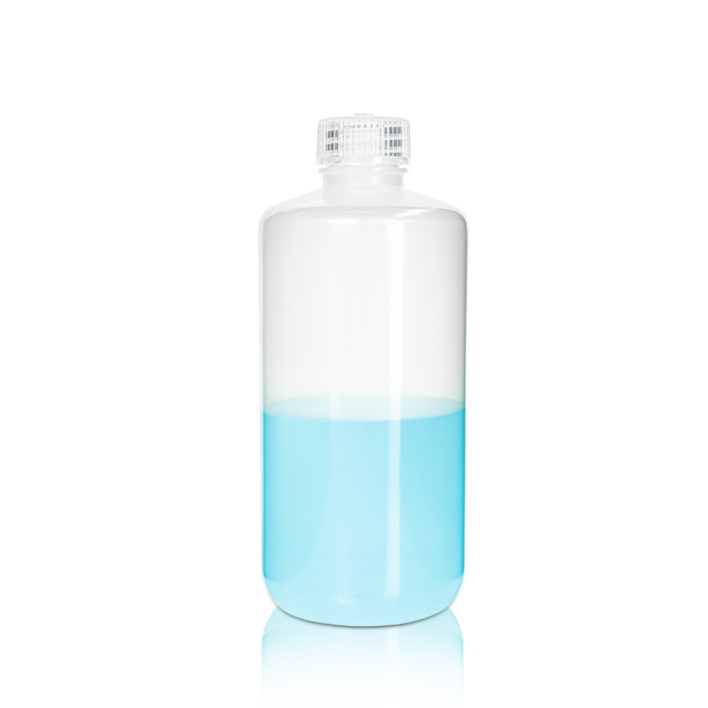 1000mL PP Reagent Bottle and Cap. Narrow Mouth. Translucent. Non-Sterile 5 pieces/bag. 10bags/carton