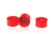 Rose RED 11mm Open Top Snap Cap with Red PTFE/White Silicone Septa 1mm Thick. 100pcs/pk.