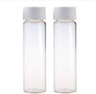 Rose 40mL 27.5x95mm Clear Glass EPA/TOC Vial 24-400 White Open Top PP Screw Cap with 22mm Natural PTFE/White Silicone 3.0mm thick Septa (EPA Quality). 72pcs/pk.