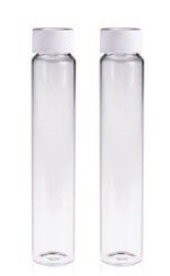 Rose 60mL 27.5x140mm Clear Glass EPA/TOC Vial 24-400 White Open Top PP Screw Cap with 22mm Natural PTFE/White Silicone 3.0mm thick Septa (EPA Quality). 100pcs/pk.