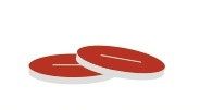 Rose 13-425 Red PTFE/White Silicone Septa 1mm Thick Pre-slit. 100pcs/pk.