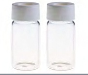 Rose 20mL 27.5x57mm Clear Glass EPA /TOC Vial 24-400 White Open Top PP Screw Cap with 22mm Natural PTFE/White Silicone 3.0mm thick Septa (EPA Quality). 100pcs/pk.