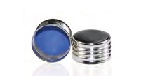 Rose 18mm Silver Color Closed Top Metal Cap with Blue PTFE/White Silicone Septa 1.5mm Thick. 100pcs/pk.