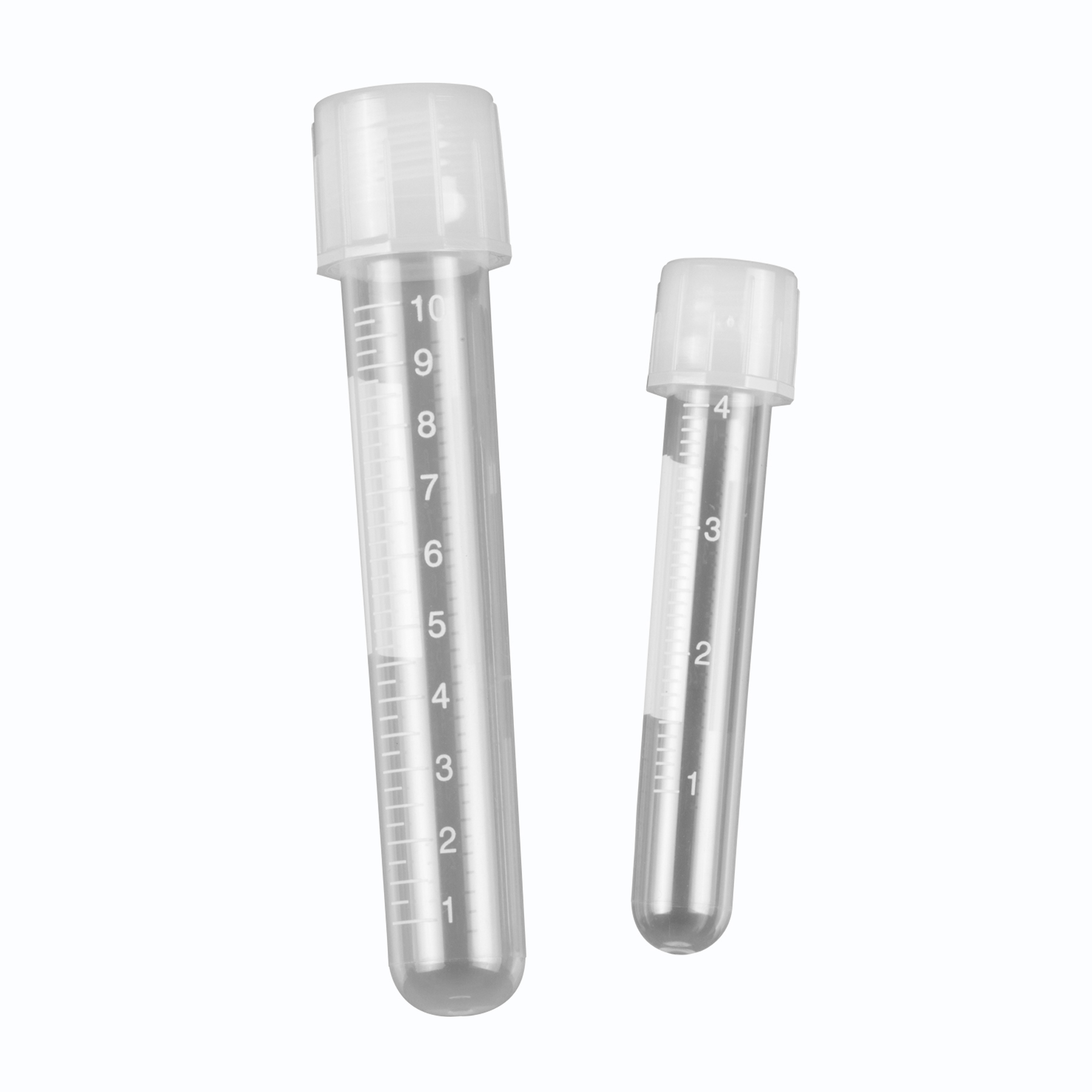 Rose Culture Tube, 5mL, 12 x 75mm, PP, w/ attached 2-position screw-cap, printed graduations, Sterile, 20 bags of 25 tubes, 500/Case