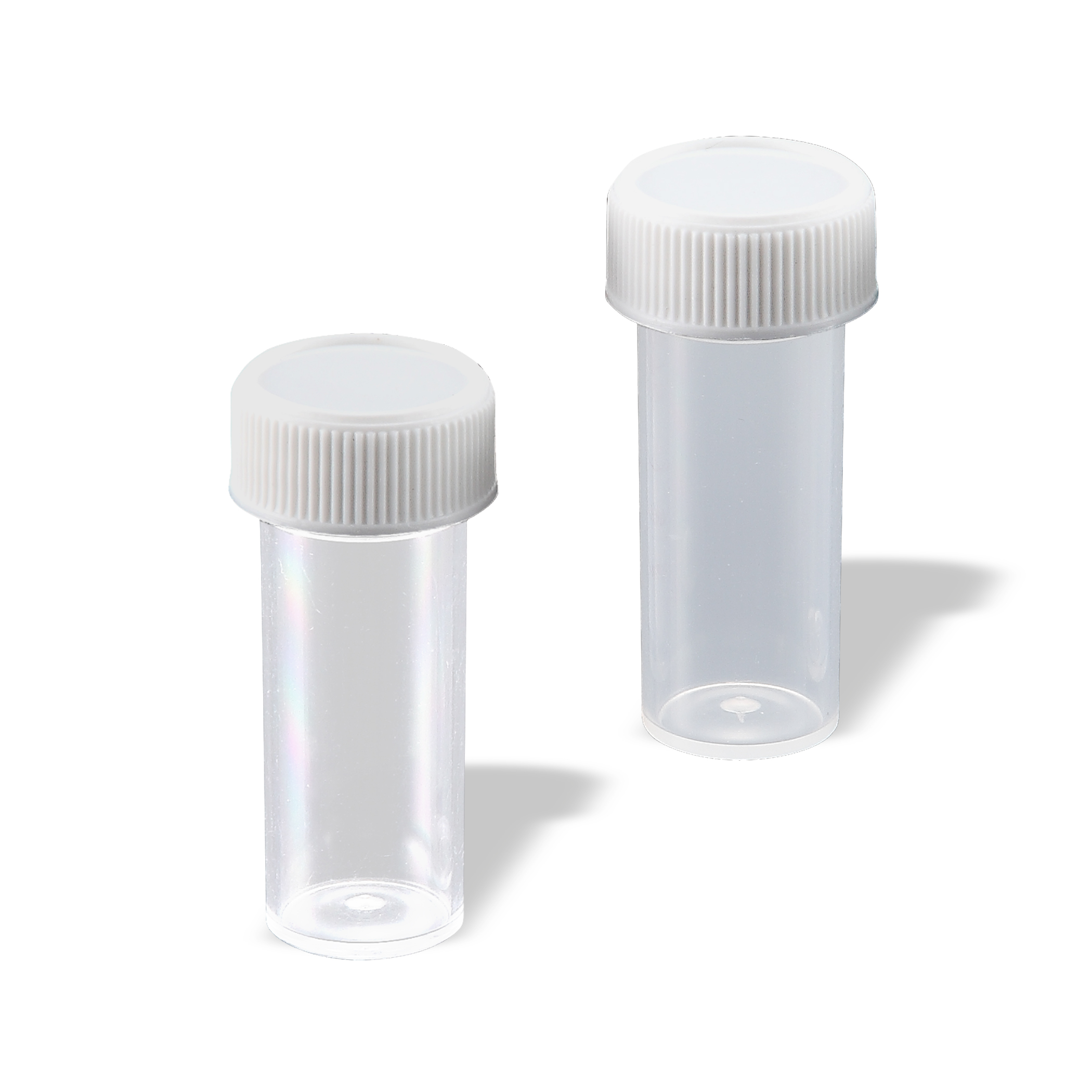 Rose Specimen/Transport Vial, 17x50mm, 7mL, PS, Non-Graduated, with Attached Screw-Cap, Non-Sterile, CE, Non-Toxic, Bulk Pack of 700