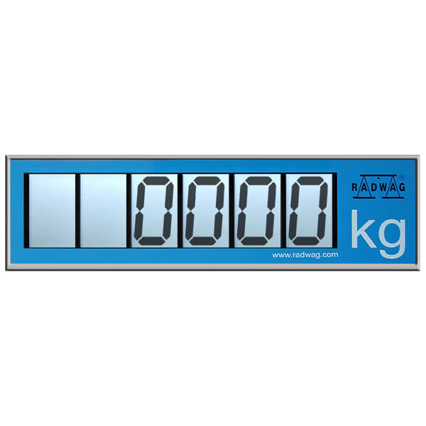 RADWAG Additional Display for HY10.HRP.H Stainless steel High Resolution Scale, 635 x 48 x 195 mm, Stainless Steel, White Diode Backlight