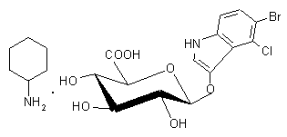 5-Bromo-4-chloro-3-indolyl b-D-glucuronide cyclohexylamine salt (X-Gluc), CAS No. : [18656-96-7]